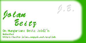 jolan beitz business card